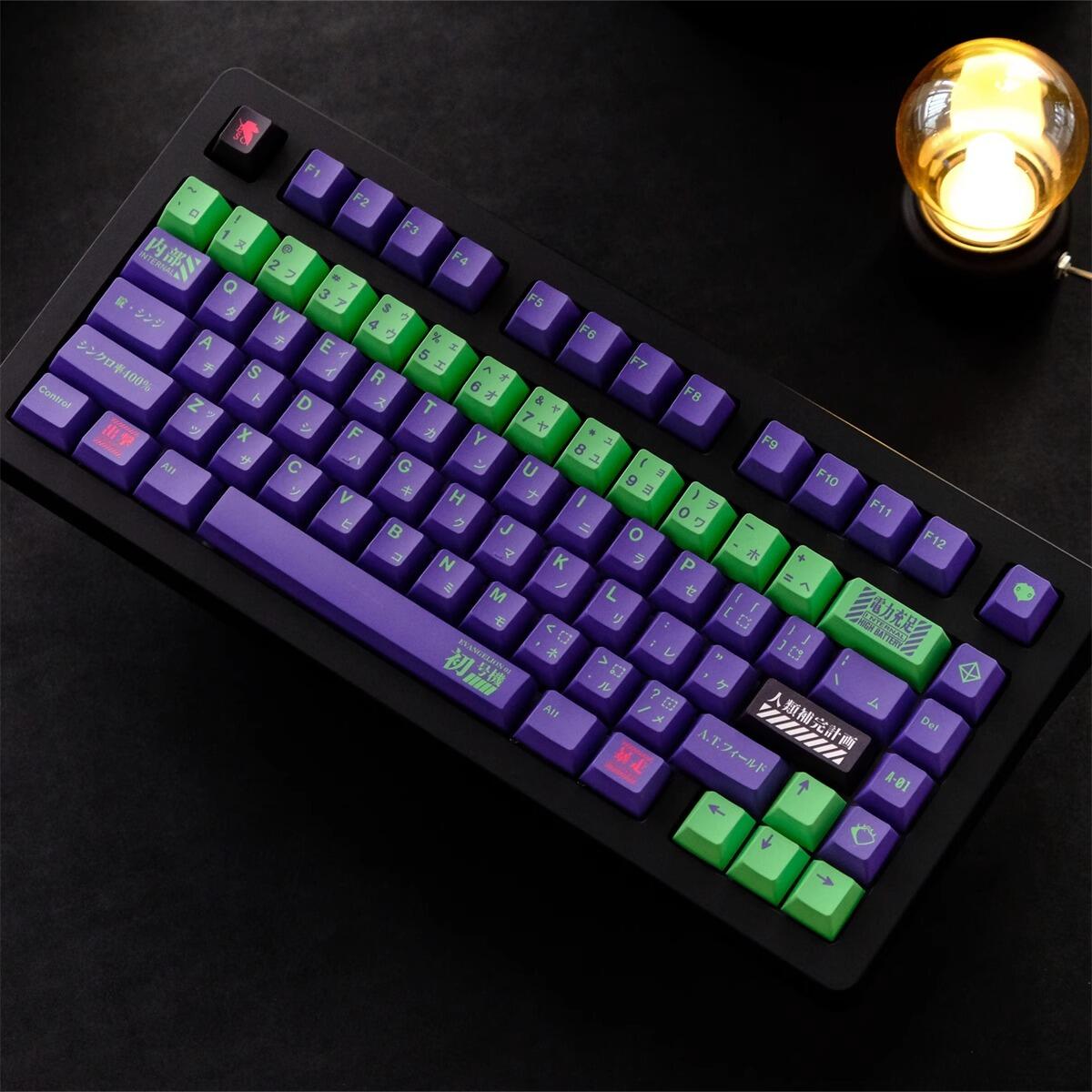 Gmk Eva Mecha Pbt Dye Subbed Keycaps Set Cherry Profile For